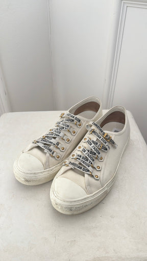 Dior White Canvas Jadior Sneakers, 39