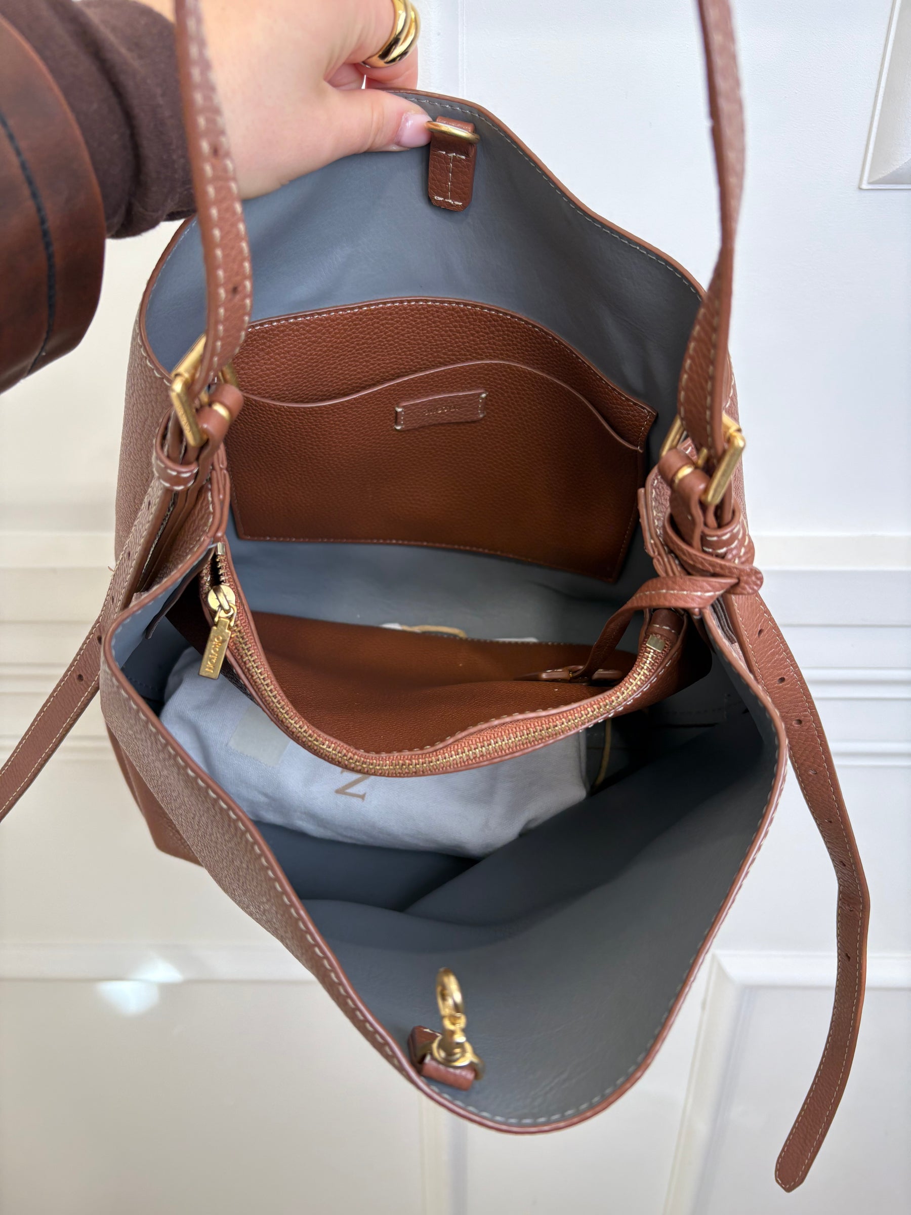 OROTON Margot Hobo Brown Leather