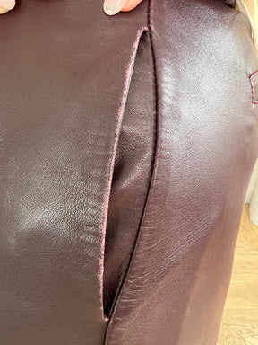 St Agni Leather Balloon Pants  In Bordeaux, M