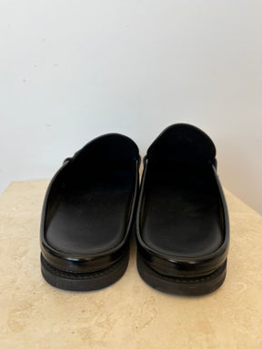 Dior Black Leather Backless "Boy"  Mule Loafer, 39 D