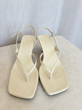 The Row Cream leather Constance Heeled Sandal, 38