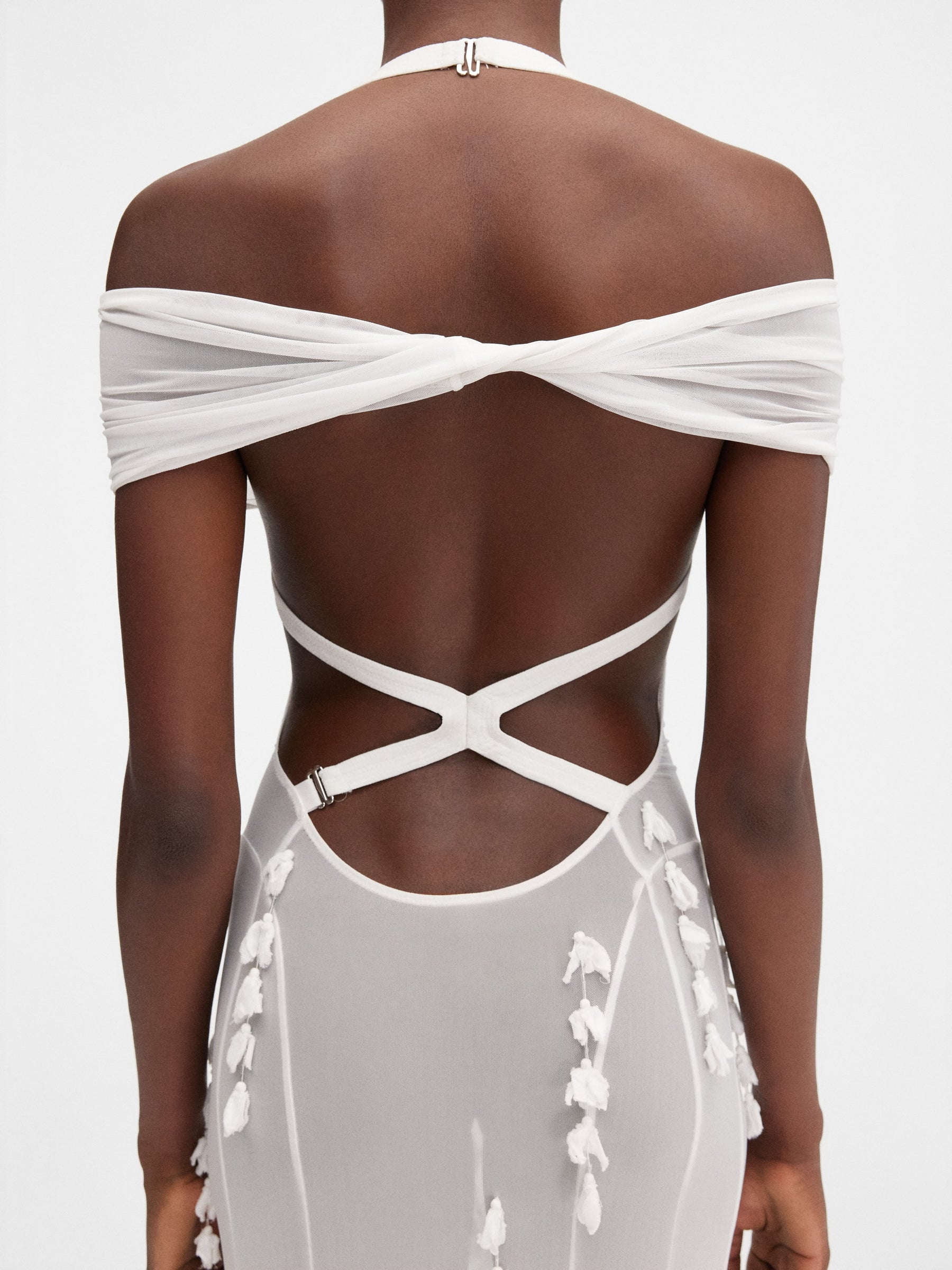 Jacquemus Black Long Jasmin Flower Dress, 38 FR