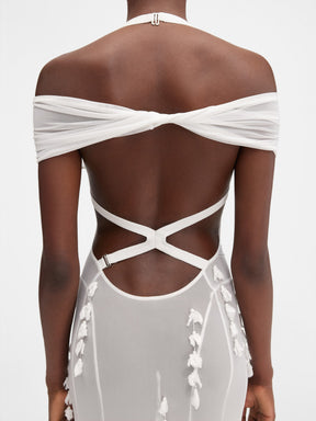 Jacquemus Black Long Jasmin Flower Dress, 38 FR