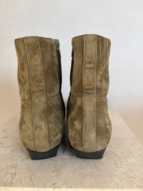 Khaite Sage Suede Ankle Boots, 40