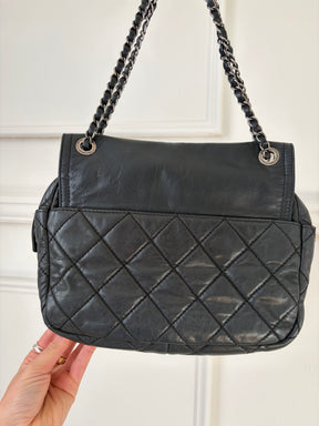 Chanel Black Leather Easy Zip Flap Bag