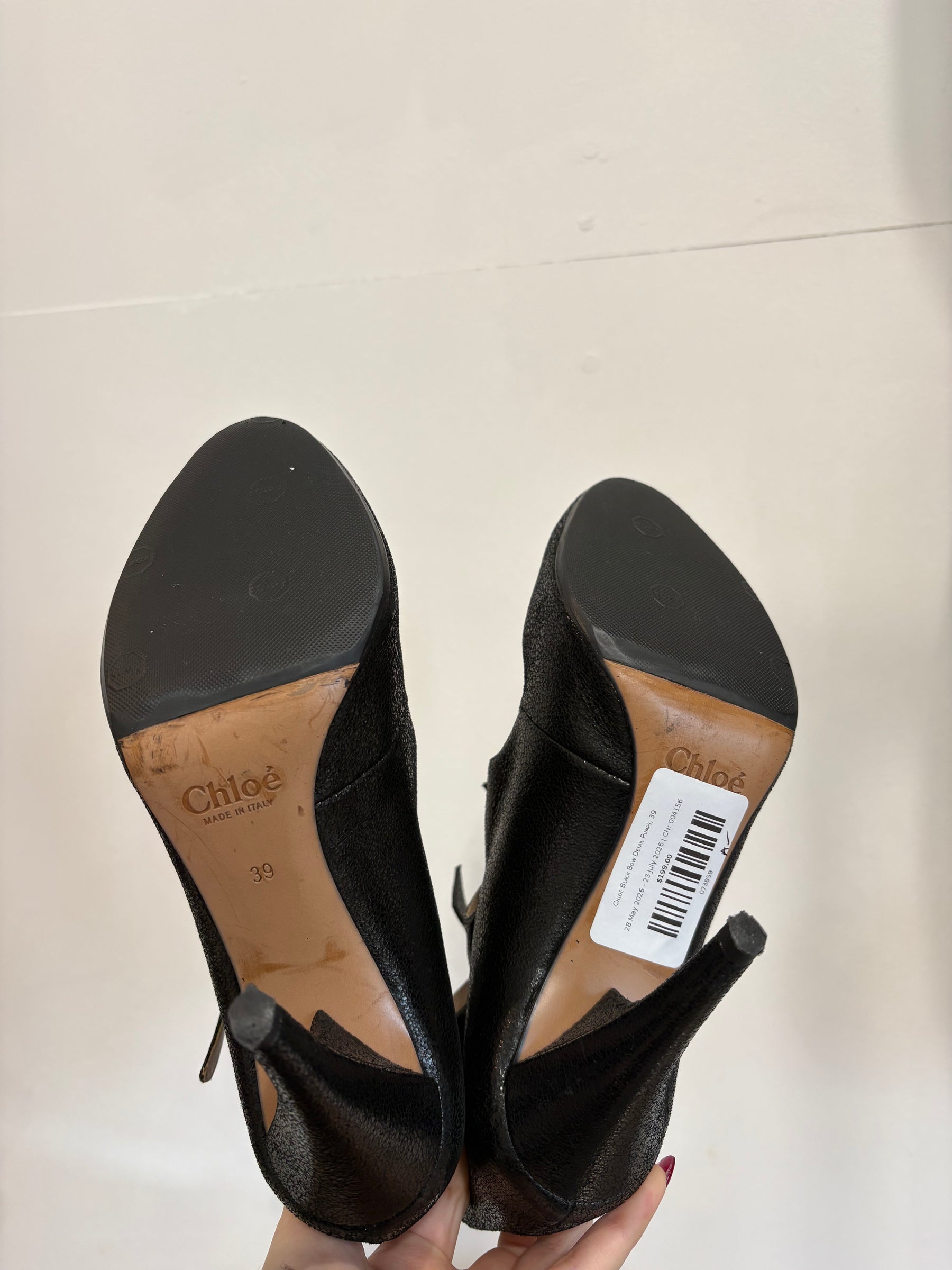 Chloé Black Bow Detail Pumps, 39