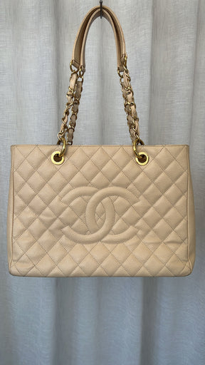 Chanel Beige Caviar Leather GST Shopping Tote