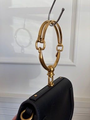 Chloé Black Leather and Suede Nile Bracelet Bag