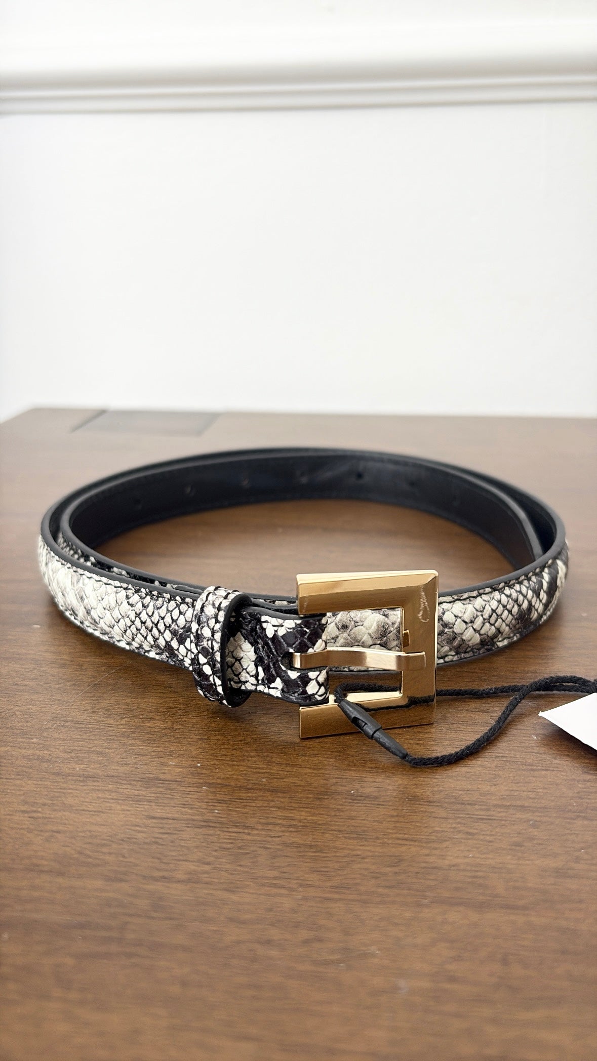 Anine Bing Python Print Belt, XS/S