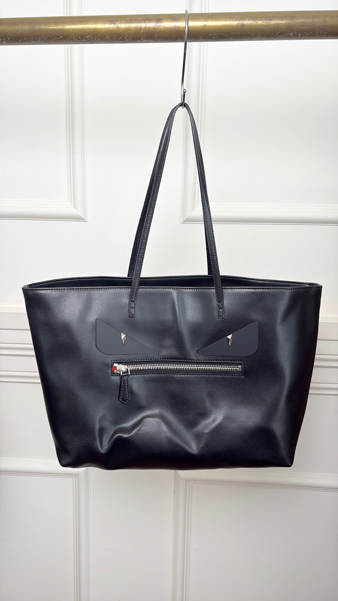 Fendi Black Leather Monster Tote