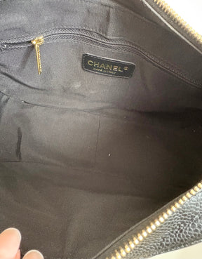 Chanel Black Caviar Leather 'Timeless CC' Shoulder Bag