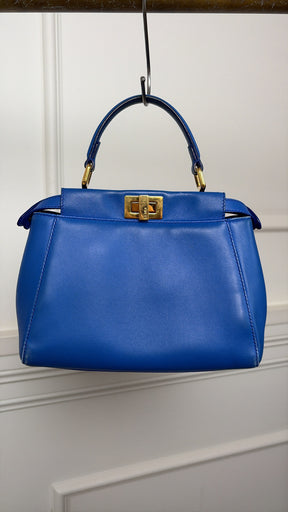 Fendi Blue Leather Mini Peekaboo