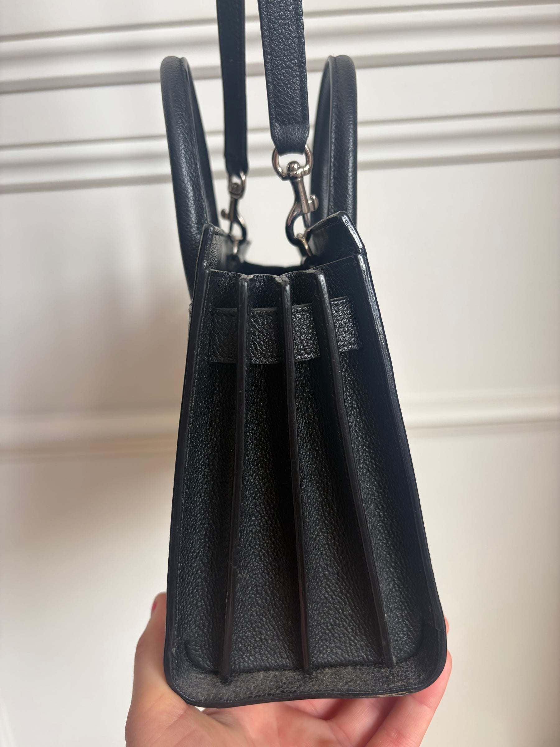 Saint Laurent Black Leather Nano Sac De Jour