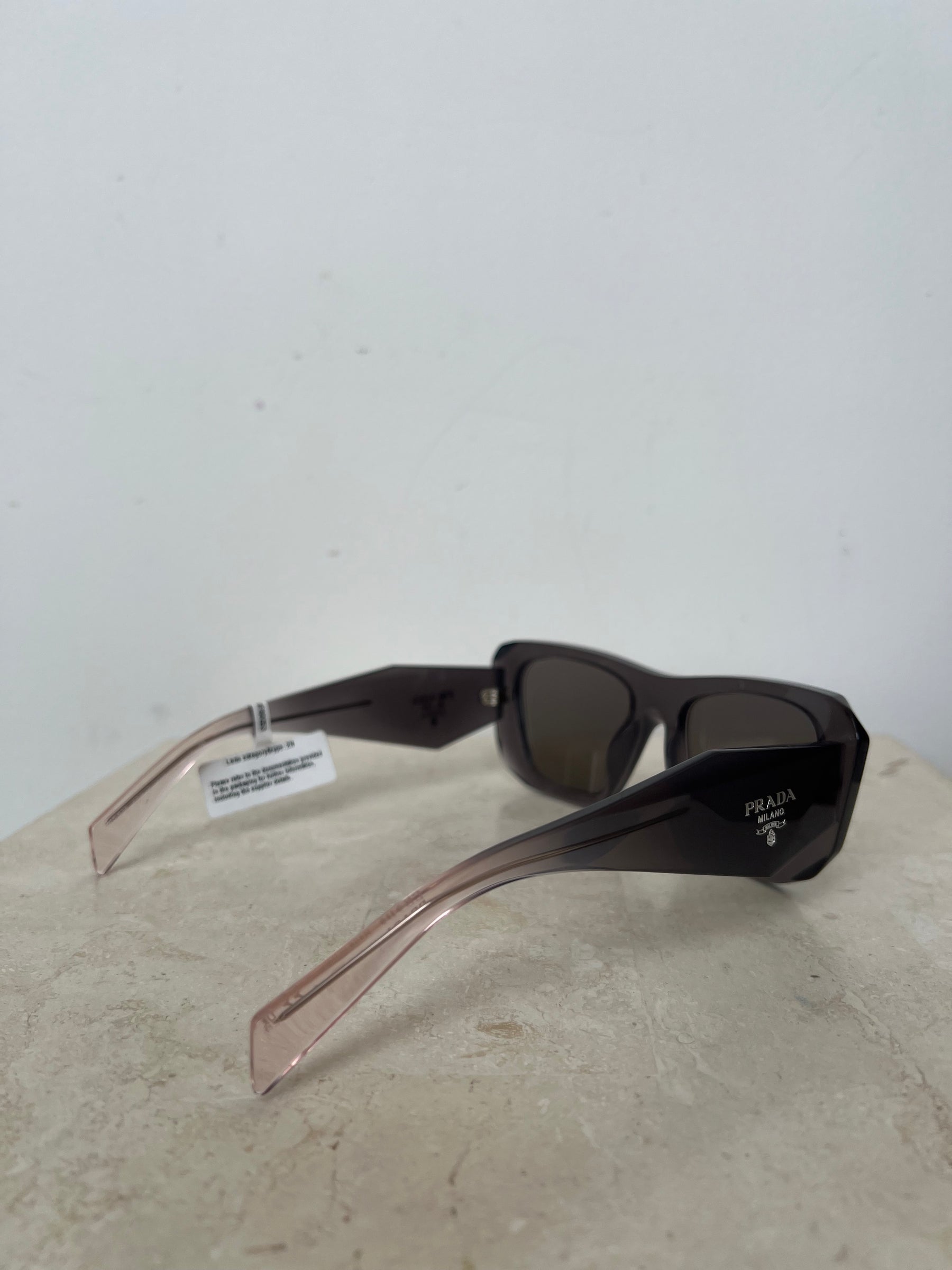 Prada Grey Gradient Arm Oversized Symbole Sunglasses