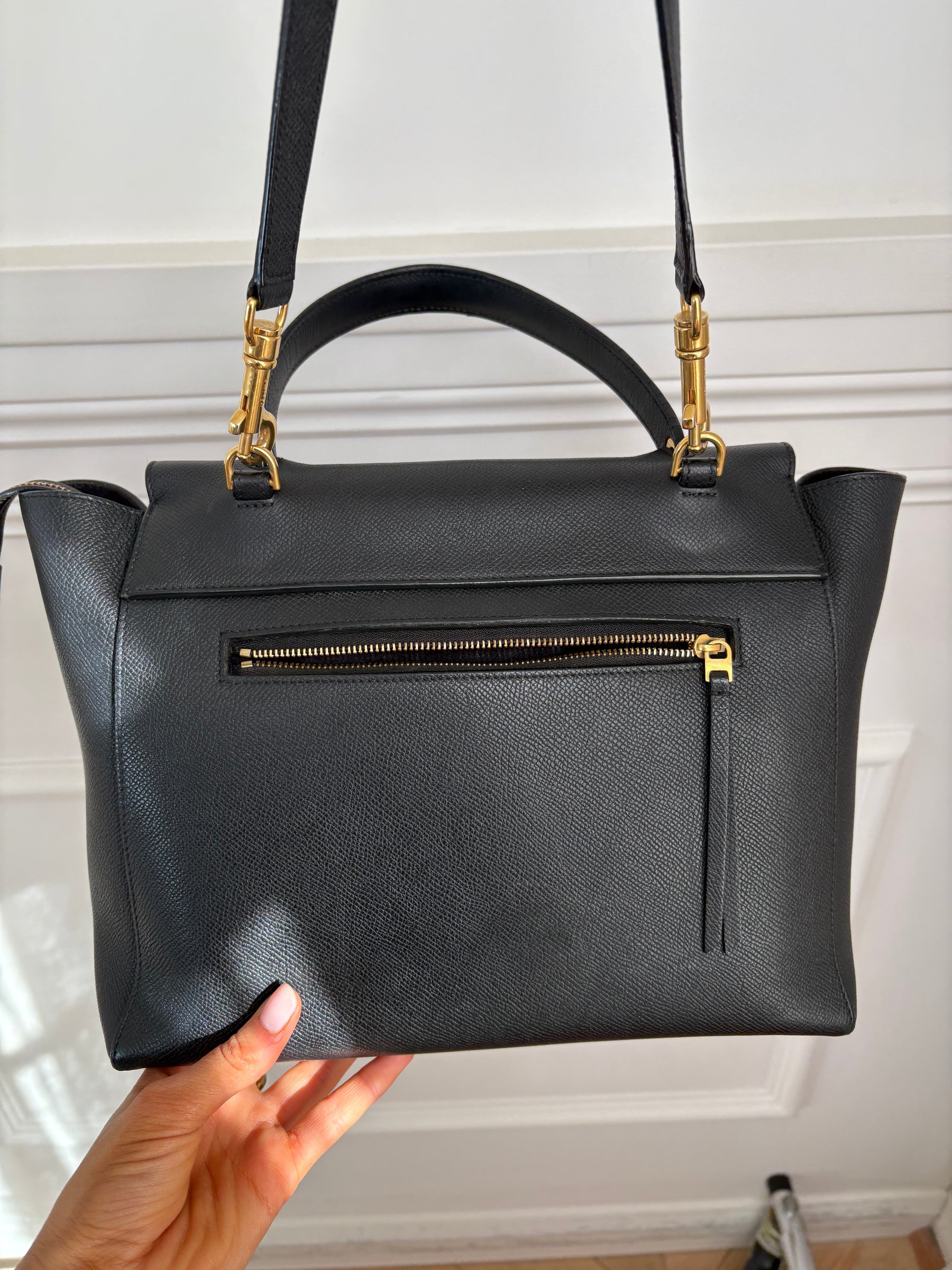 Celine Black Leather Belt Bag