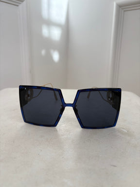 Dior Blue Oversized Square Logo Sunglasses