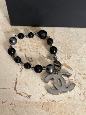 Chanel Beaded CC Bracelet In Black