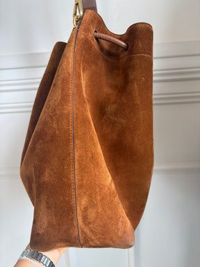 Jimmy Choo Bon Bon Bucket Bag In Tan/Gold