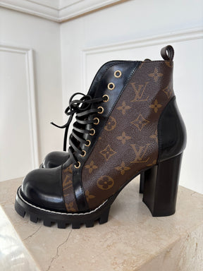 Louis Vuitton Canvas Monogram Star Trail Ankle Boots, 40