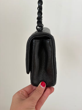 Chanel Black Caviar Leather 'Incognito' Mini Square Flap