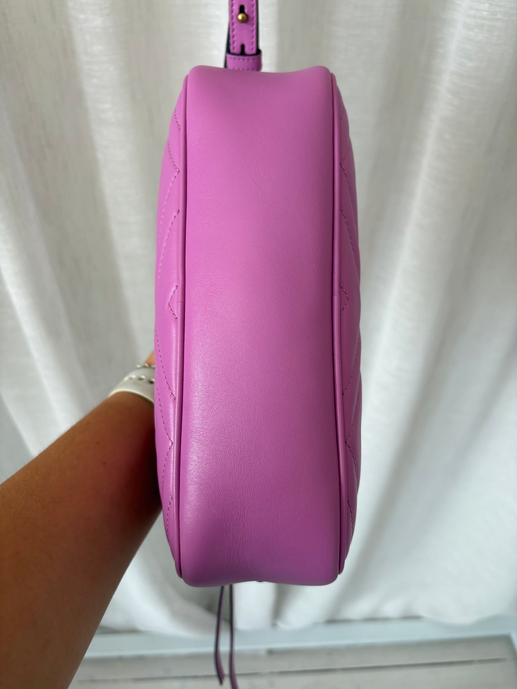 Gucci Mauve Quilted Leather Marmont Small Camera Bag