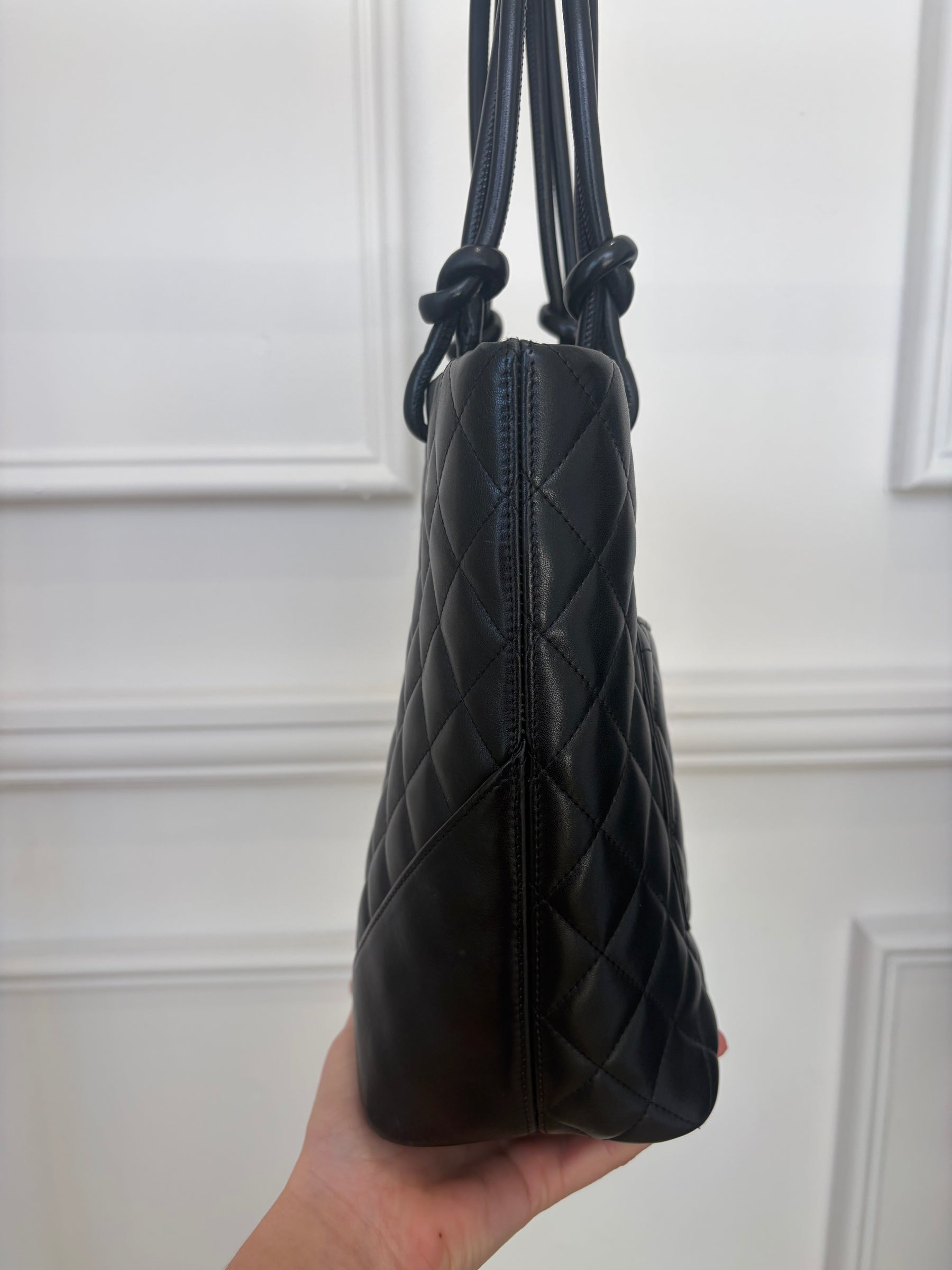 Chanel Black Quilted Leather Cambon Tote