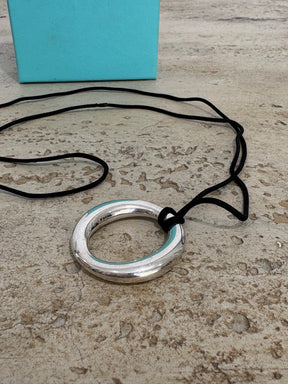 Tiffany & Co. Sterling Silver Sevillana Silk Cord Pendant Necklace