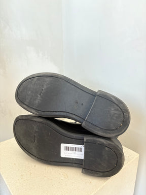 The Row Black Leather Zipped Bootie, 38