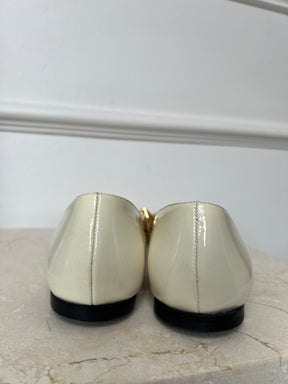 Jimmy Choo Diamond Tilda Soft Patent Flats In Latte, 37.5