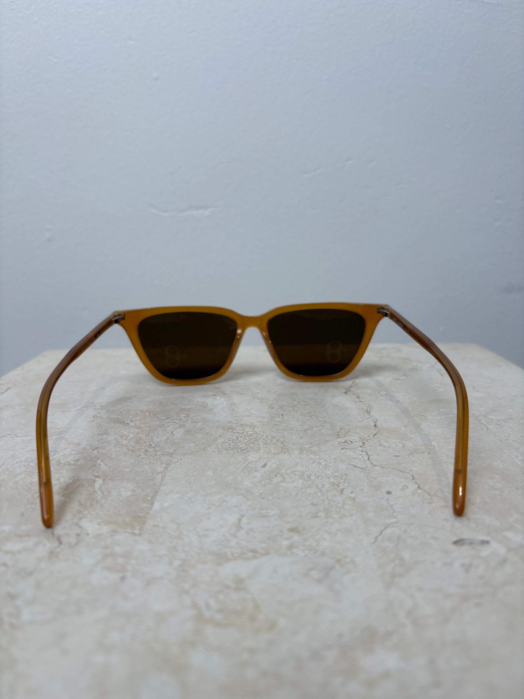 Saint Laurent Mustard Flat Cat Eye Sunglasses