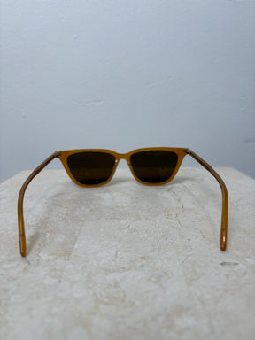 Saint Laurent Mustard Flat Cat Eye Sunglasses