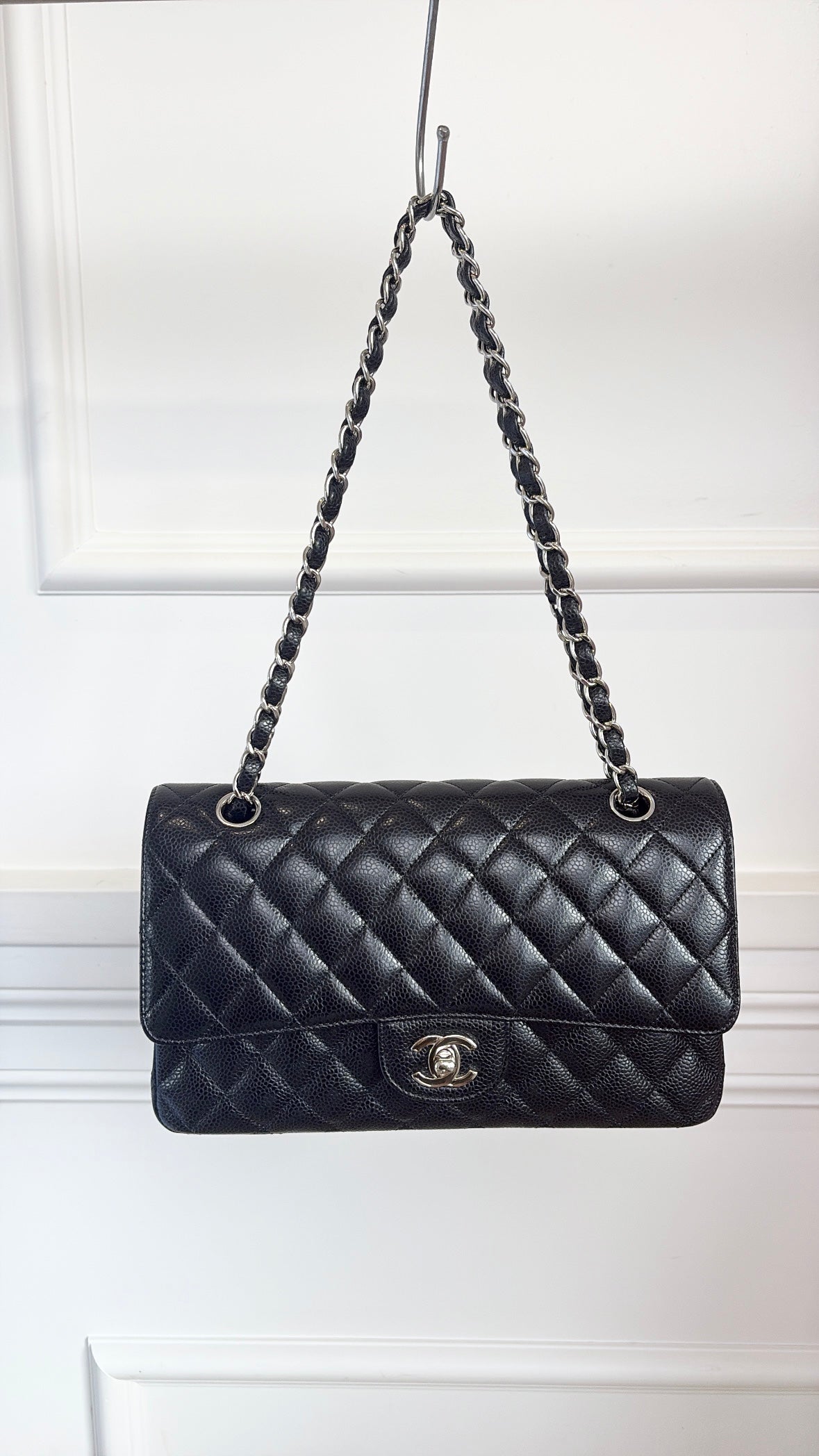 Chanel Black Caviar Leather Medium Classic Flap