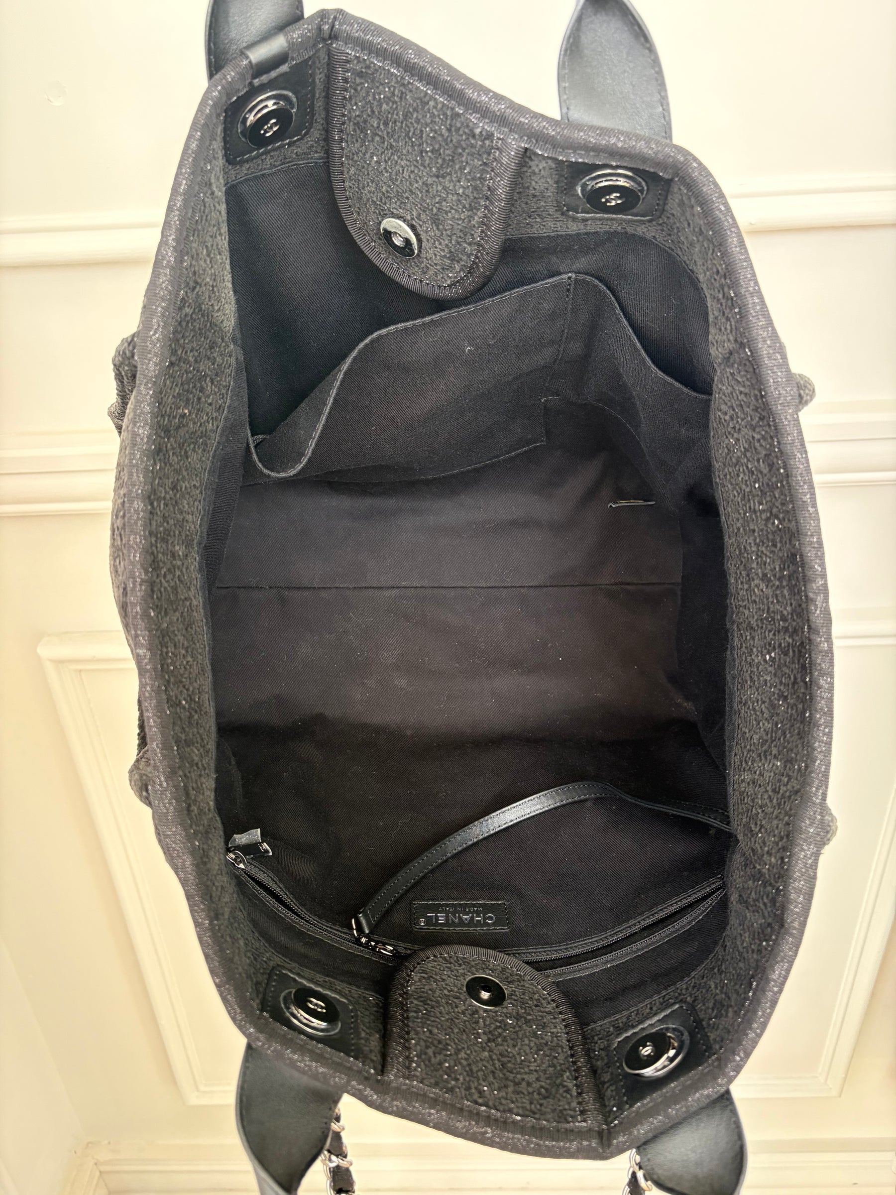 Chanel Deauville In Black Velour Weave