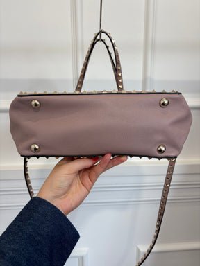 Valentino Garavani Rockstud Soft Leather Tote Beige Pink