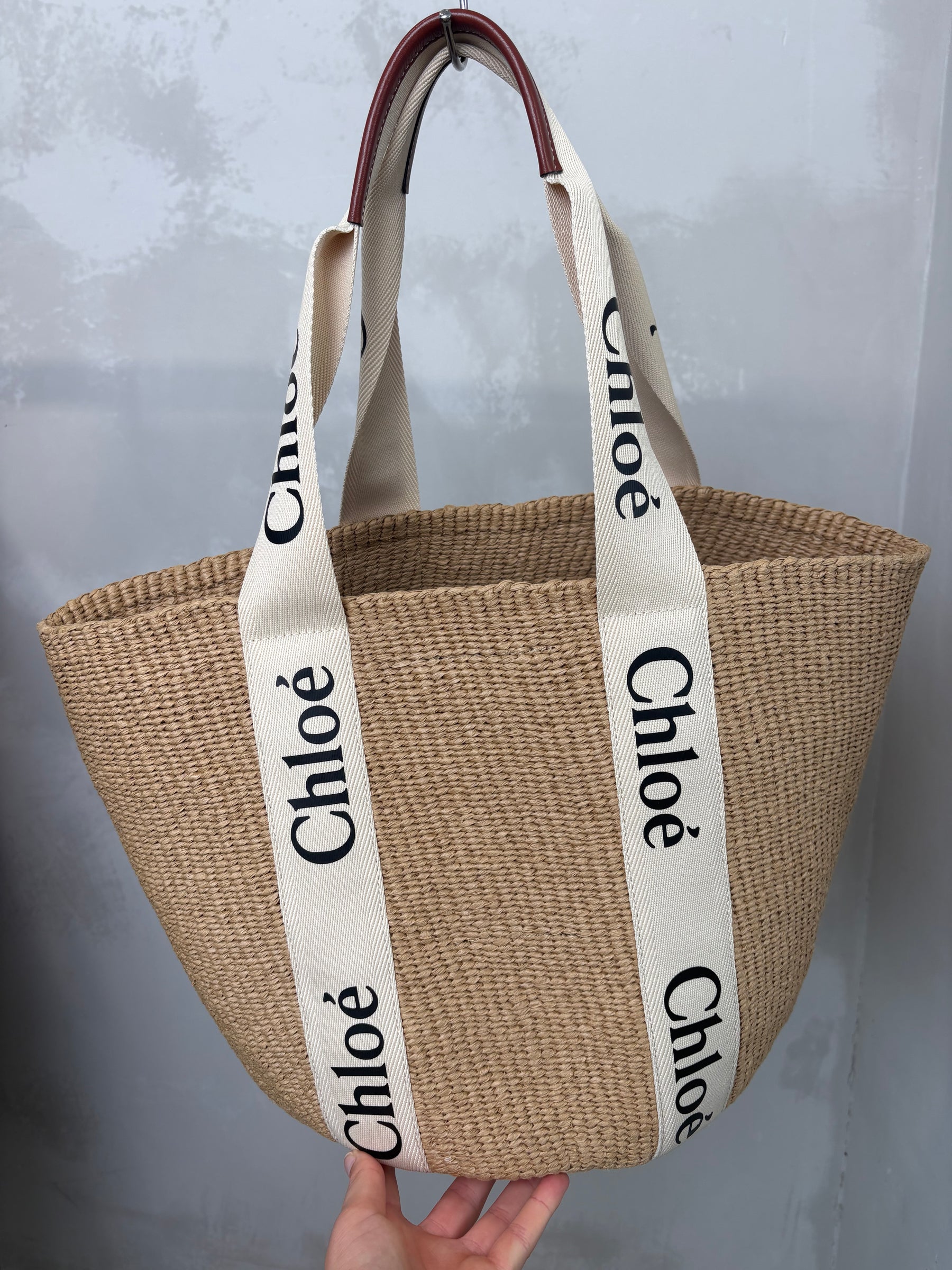 Chloé x Mifuko Woody Large raffia tote