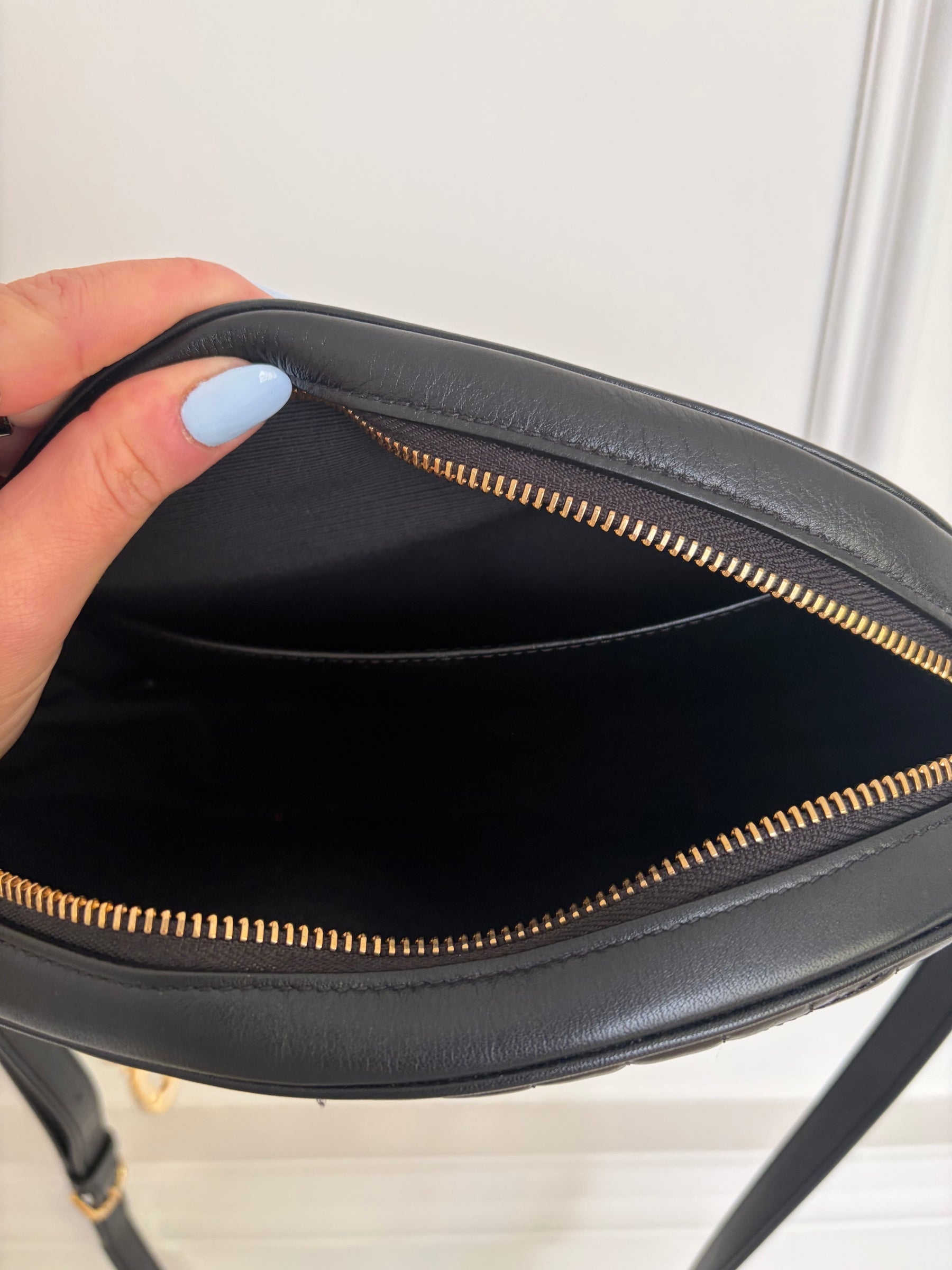 Céline Black Leather Square Quilted Camera Bag