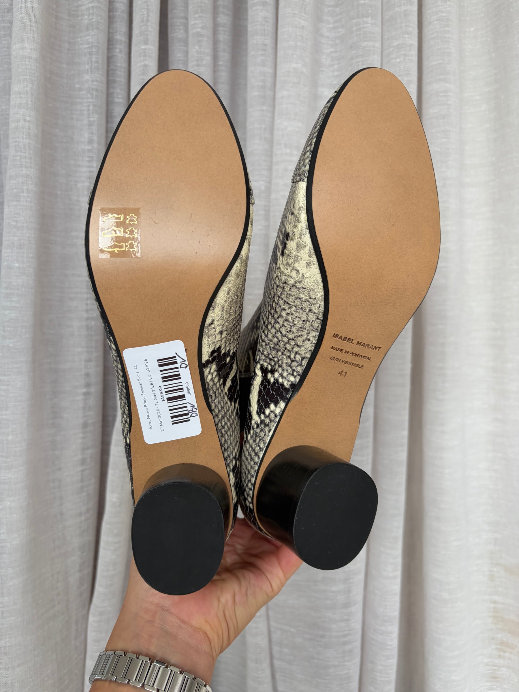 Isabel Marant Python Embossed Boots, 41