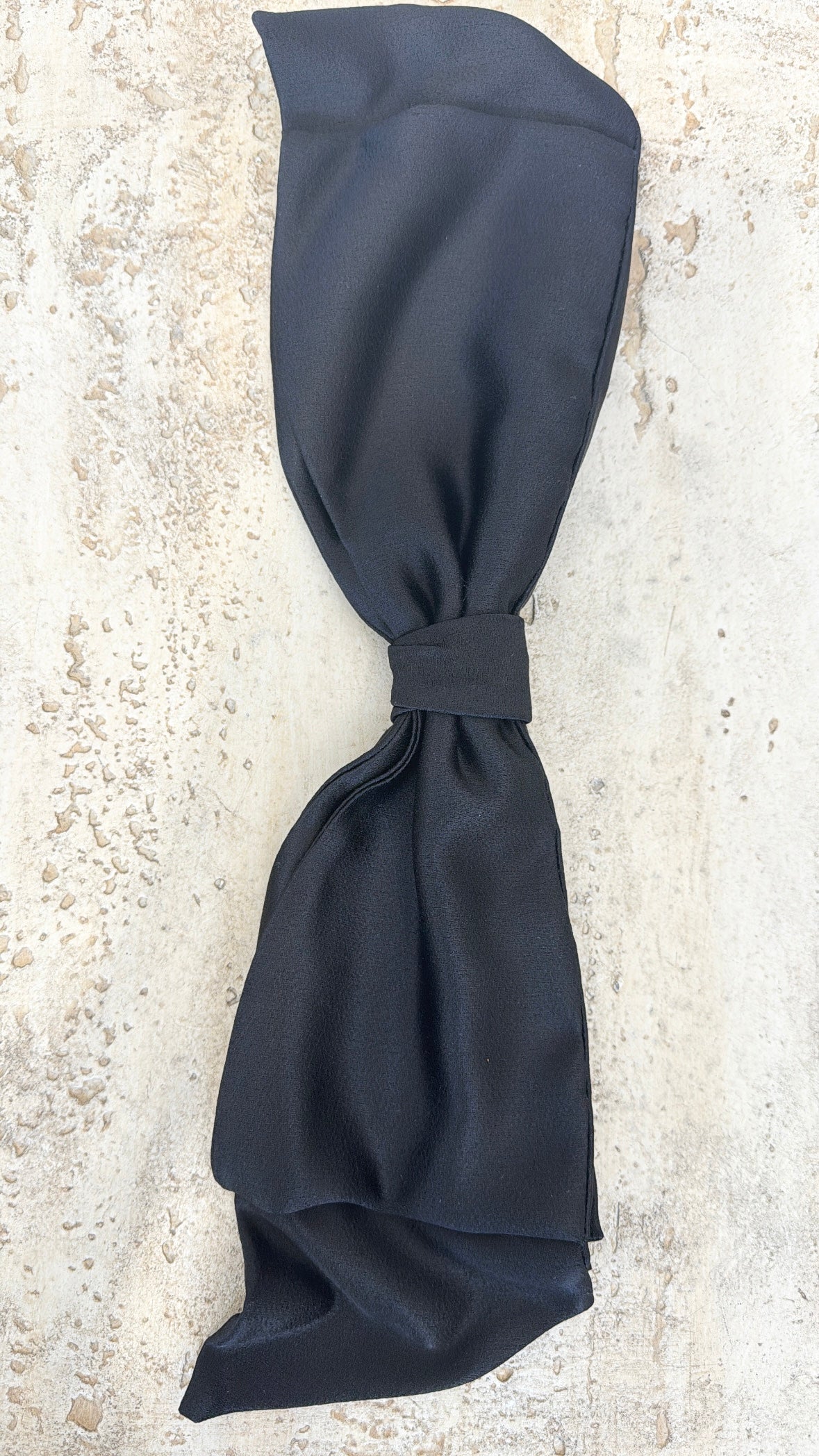 Saint Laurent Black Satin Bow Belt, Small