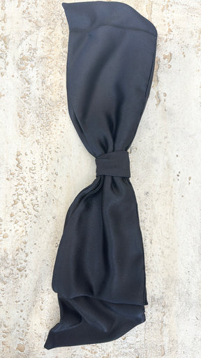 Saint Laurent Black Satin Bow Belt, Small