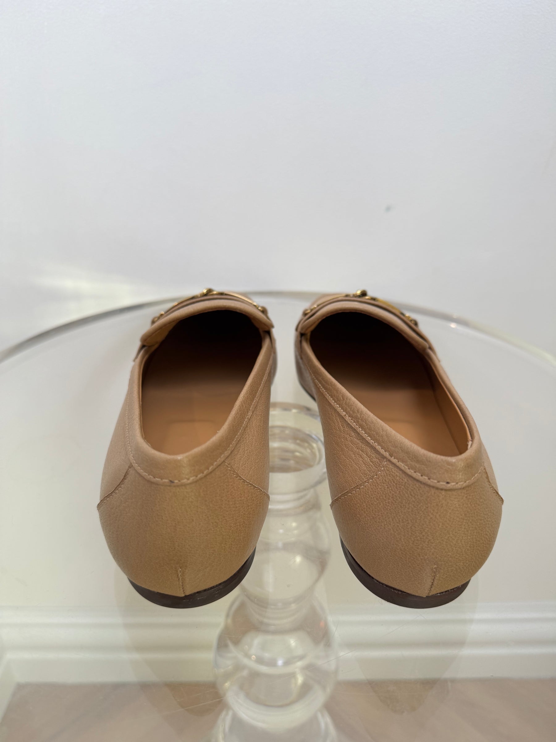 Tod's Beige Leather T Loafer, 40