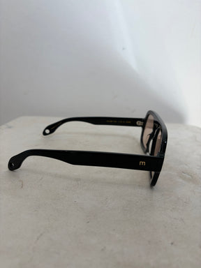 Elisa Johnson Black Pilot Sunglasses