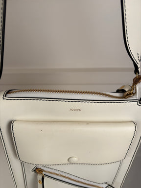 Joseph White Leather Flat Shoulder Bag