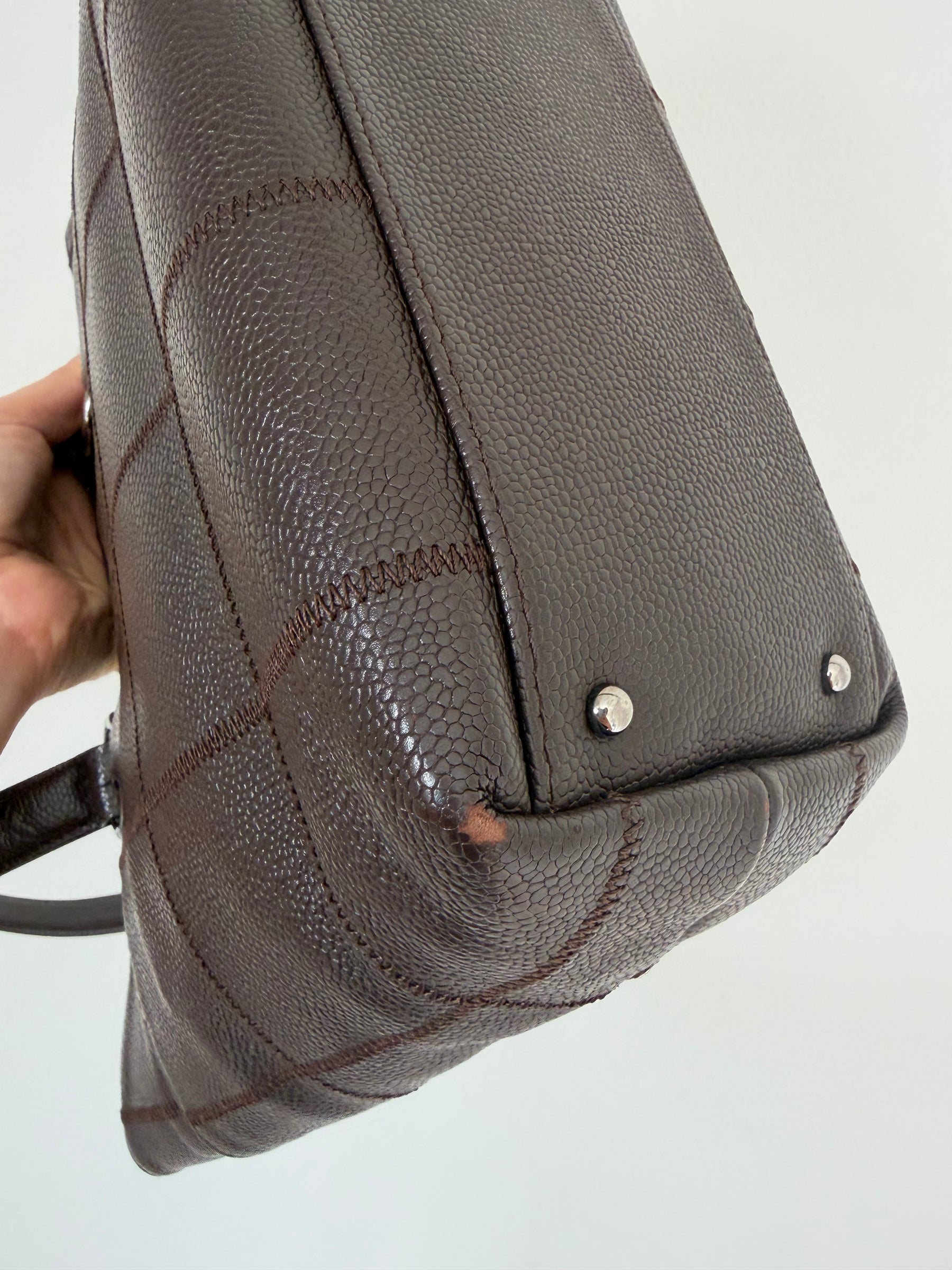 Chanel Chocolate Bar Leather Tote Bag