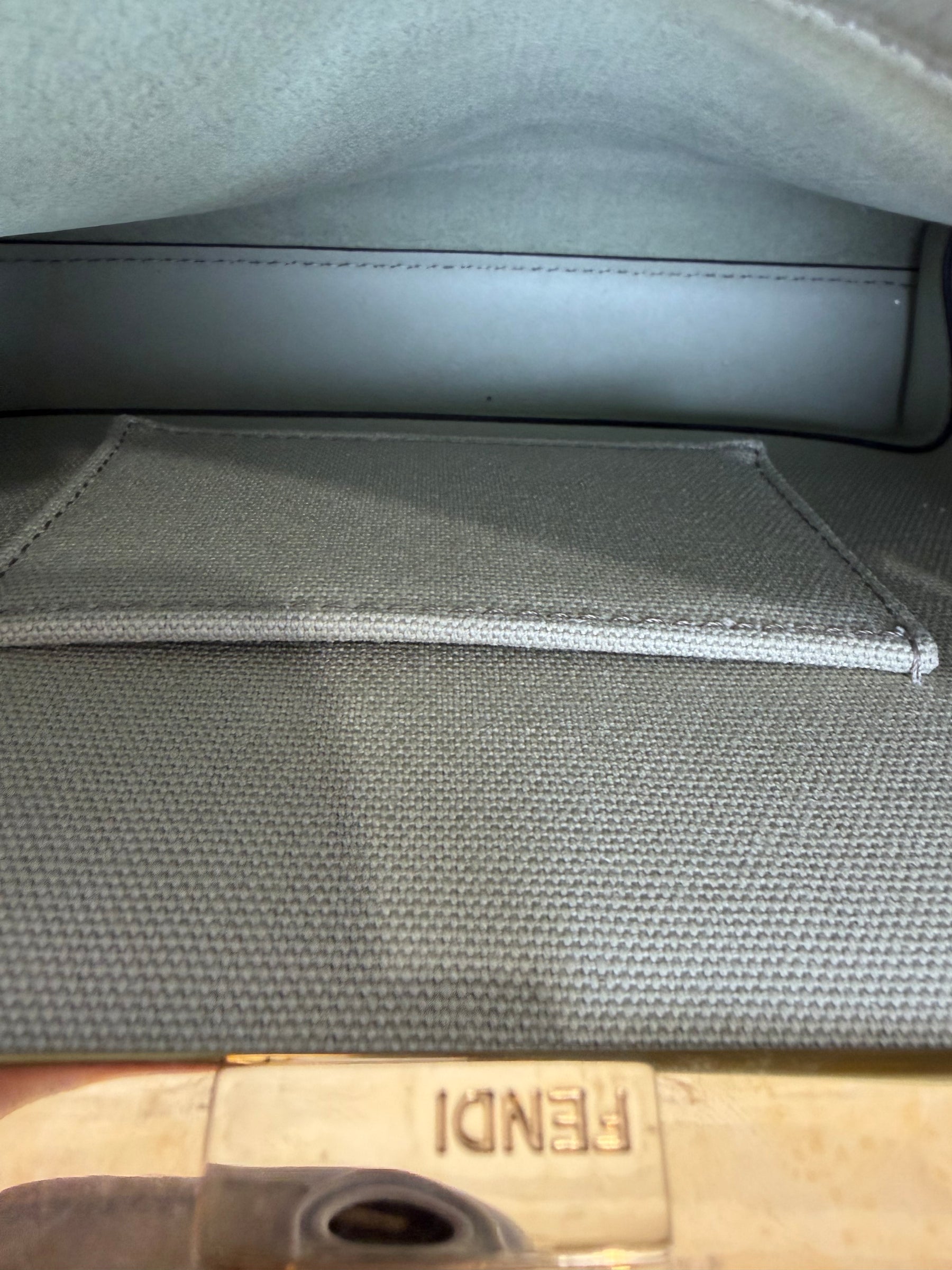 Fendi Sage Green Leather Mini Peekaboo