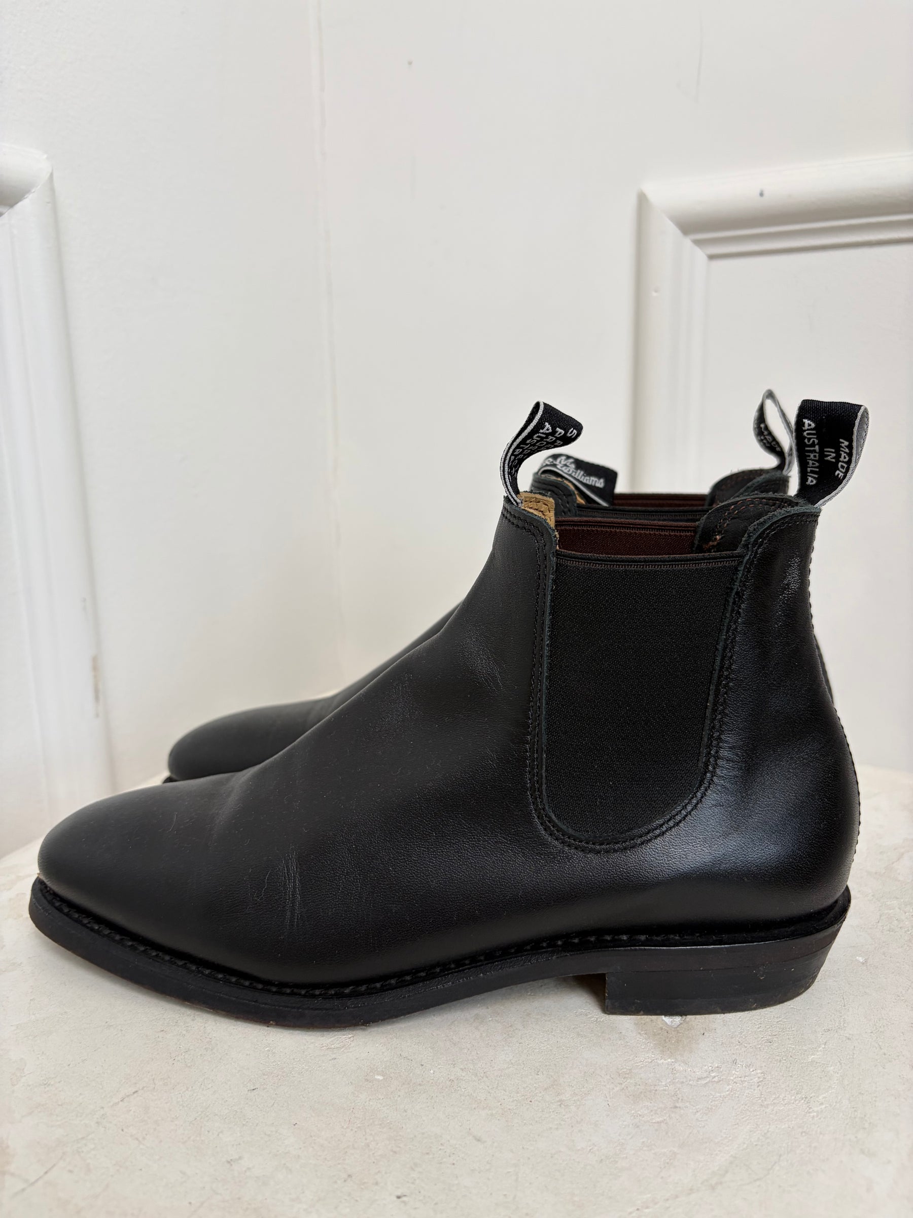 RM Williams Black Chelsea Boots, 38D