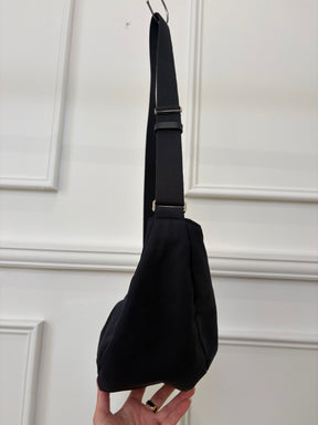 The Row Black Canvas Small Banana Bag