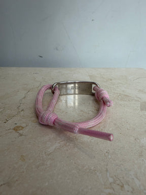 Balenciaga Pink Rope Logo Plaque Bracelet