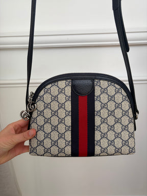Gucci Navy Monogram Domed Ophidia Bag