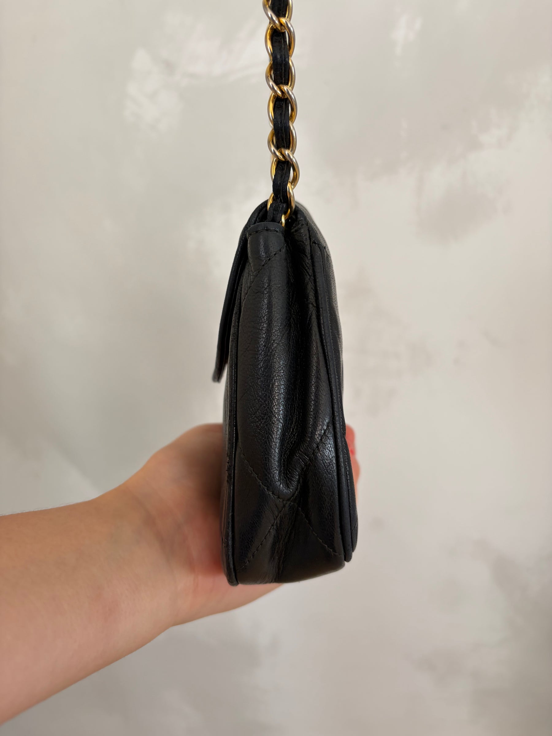 Chanel Vintage Mini Cross Body Bag Black GHW
