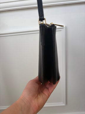 A.P.C. Black Leather Double Zip Cross Body Bag